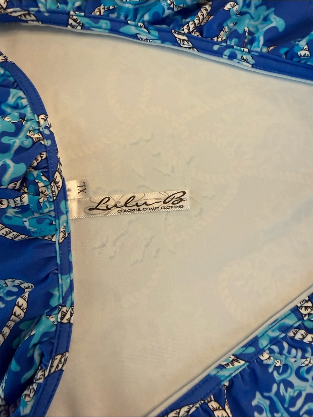 Lulu-B Multi-Blue Nautical Print Full Length Summer Dress